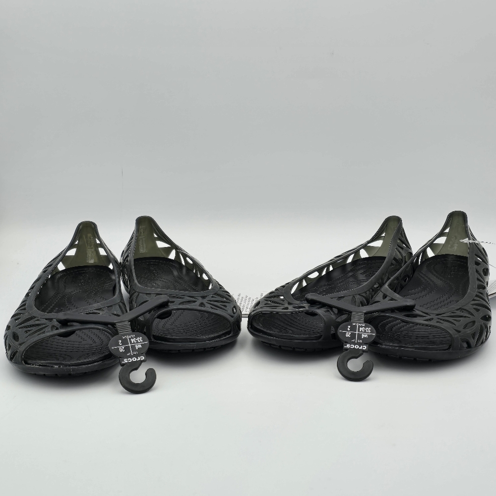 CROCS Isabella Jelly II Flats W4, Black Sandals Womens/Big Girl 4, Brand New! - Picture 13 of 16